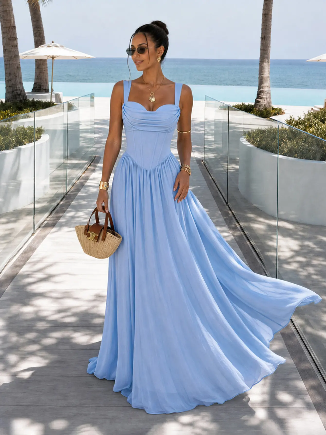 celeste bridesmaid dress TH&TH Celeste Velvet Bridesmaid Dress in Smoke Blue