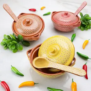Capula Small Clay Cazuelita – Handmade Mexican Mini Pot with Lid & Spoon – Traditional Pottery Bowl