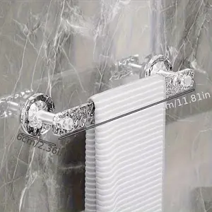 Acrylic Towel Rack - No-Drill Wall-Mounted Bathroom Organizer with Multi-Hook Design, Durable Plastic Material for Bathroom Storage and Organization, Spa Towel Rack, Bathroom Decor and Accessories, Wall-Mounted Bathroom Towel Rack, Bathroom Storage