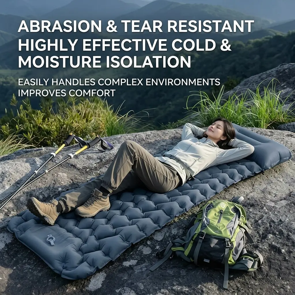 Inflatable Camping Sleeping Pad with Built-in Pump, Extra Thick Light Compact Heavy Duty Air Mattress for Outdoor Hiking Backpacking Tent Gear