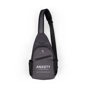 Anxiety Streetwear Chest Bag — "Anxiety" Graphic Sling Pack