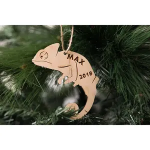 Chameleon Christmas Ornament - Personalized with Name and Year