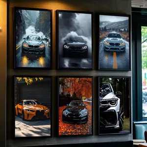 2D plane, 3 wall decoration posters (already framed) F - Famous C - Automobile F80 M3 8R Poster Art Paper for Coffee Shop Bar Room Wall Decoration Canvas Painting Racing Wall Decoration Room Decoration Gift for Car Enthusiasts