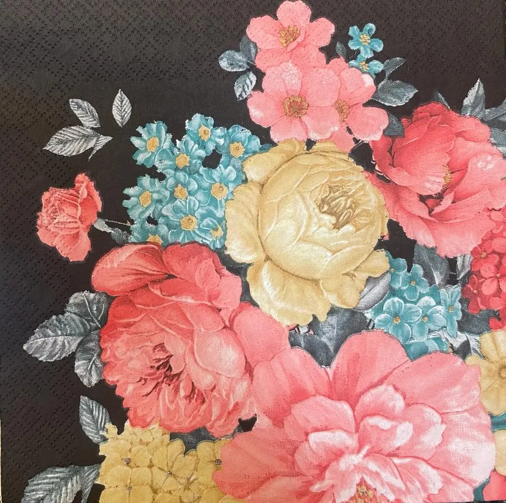 Flowers Napkins Peony Decorative Floral Paper Decoupage Napkin #5016