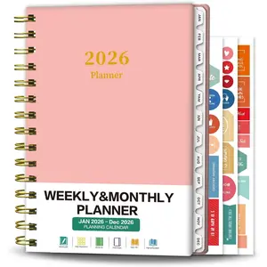 Academic Planner 2026, Daily Weekly and Monthly Calendar Planner (Jan. 2026-Dec. 2026),8.4"x6.3", Hardcover Notebook Teacher Supplies,  Thick Paper, Planners for School Work Office