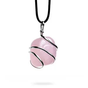 AYANA Rose Quartz Tumbled Necklace for Love & Emotional Healing – Heart Chakra Crystal Jewelry for Self-Love, Compassion & Ideal Gift for Taurus or Libra