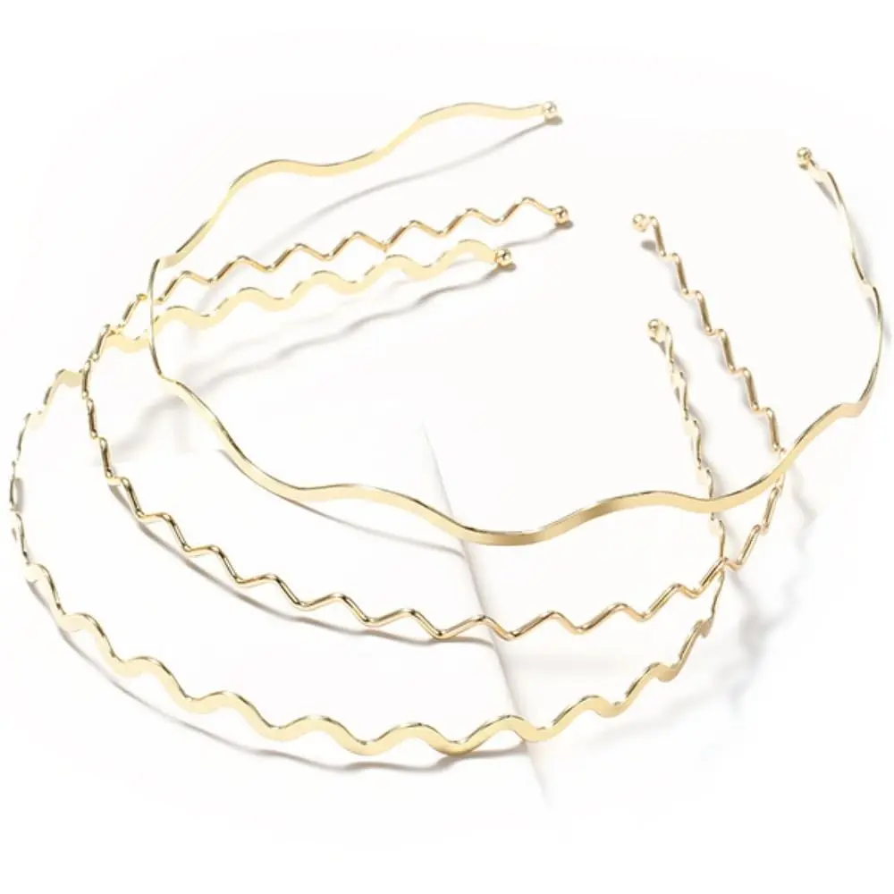 Gold Headband Metal Headbands for Women Girls Thin headband Metal Hair Band Wire Headband Wavy Headbands for Women Trendy Cute Gold Headpiece Hair Accessories 3 Pack