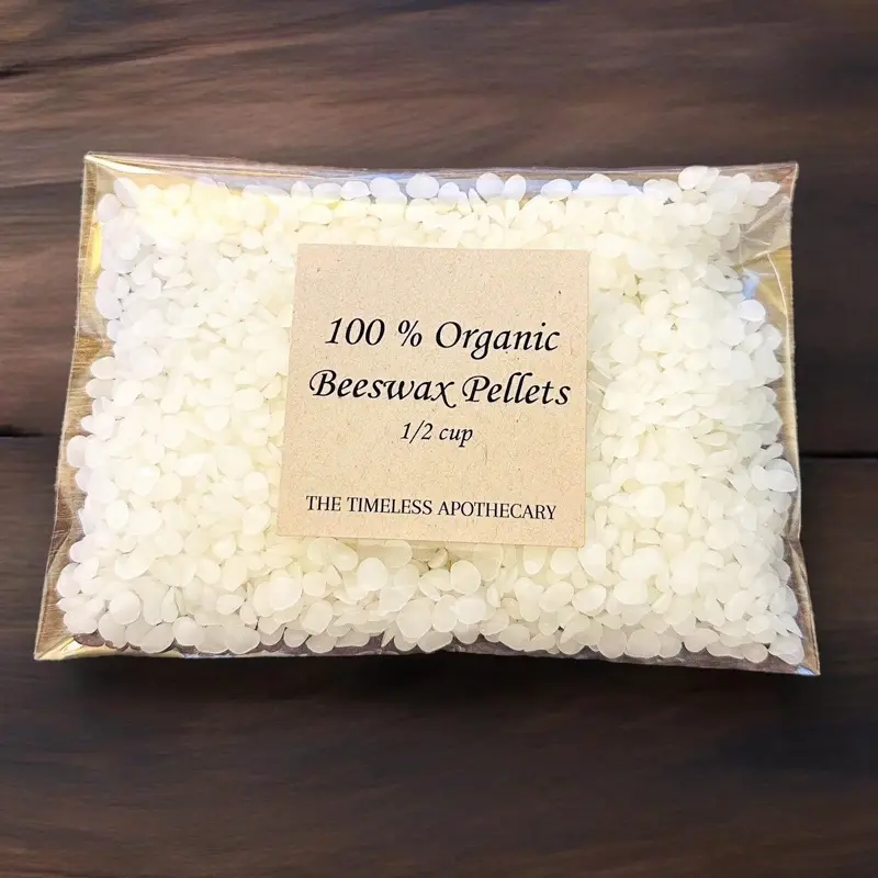 The Timeless Apothecary 100% Organic Beeswax Pellets 1/2 Cup Non-Toxic for Candle Making, Body butters, and Food Storage DIY