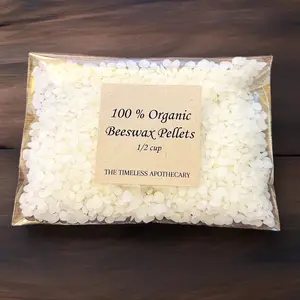 The Timeless Apothecary 100% Organic Beeswax Pellets 1/2 Cup Non-Toxic for Candle Making, Body butters, and Food Storage DIY