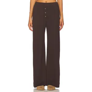 VIR VITA Pointelle Lounge Pant in Espresso