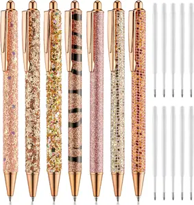 Mr. Pen- Fancy Pens for Women, 7 Black Ink Ballpoint Pens with 10 Refills, 1.0mm, Rose Gold Reverie, Glitter Cute Pens for Journaling Mr. Pen- Fancy Pens for Women, 7 Black Ink Ballpoint Pens with 10 Refills, 1.0mm, Rose Gold Reverie, Glitter Cute Pens for Journaling