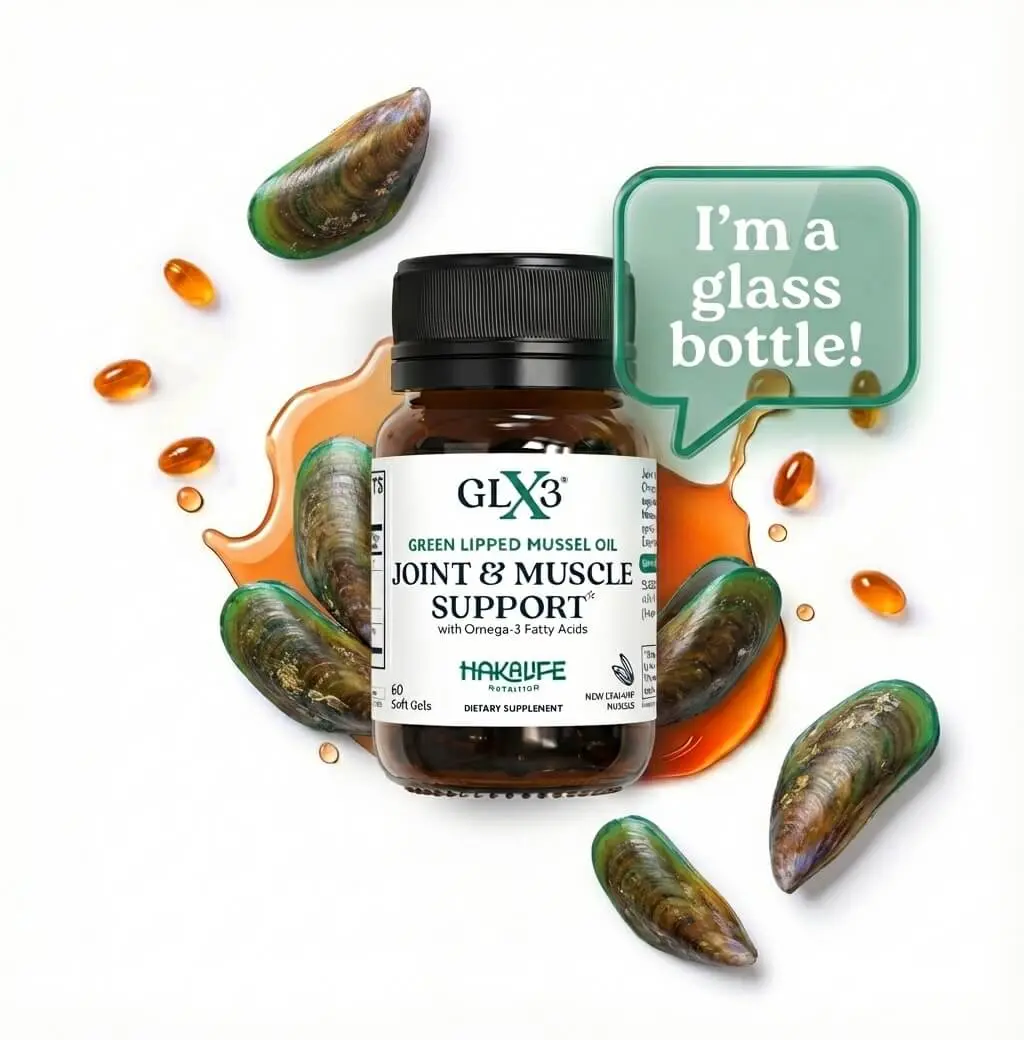 GLX3 JOINT SUPPORT - Extra Strength Omega-3 Supplement | Premium New Zealand Green Lipped Mussel Oil - Comfort, Flexibility, Muscle Recovery - ETA EPA DHA Omega 3 Supplement Capsules by Haka Life