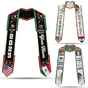 Mexican Graduation Stole Class of 2025, Customize Mexico Graduation Sash, Personalized Mexican Graduation Stole