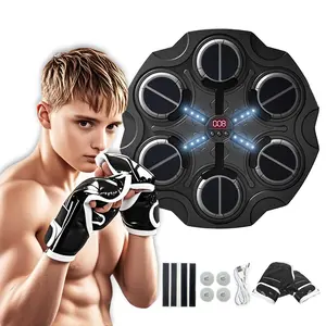 Music Boxing Machine Smart Bluetooth-compatible Wall-Mounted Kids Training Equipment, Electronic Punching Target, Includes Gloves, Perfect Gift for Boys & Girls Boxing Set