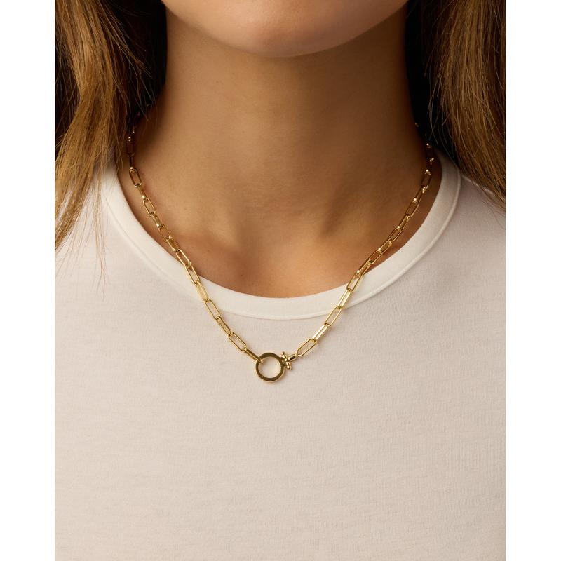 gorjana – Parker Necklace – 18K Gold-Plated Paperclip Chain – Timeless & Customizable Jewelry – Elegant Foundation for Layered Looks