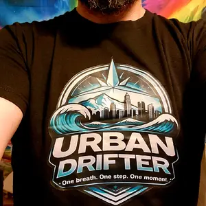 Urban Drifter Blue Wave Logo T