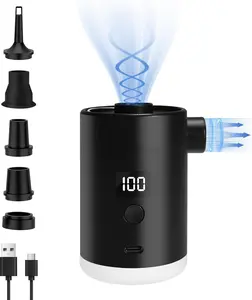Air Pump for Inflatables: Type-C with 4000mAh Battery Lightwight-Fast Inflate Deflate Air Pumps with Camping Light for Sleeping Pads, Pool Toys,