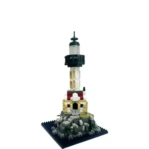 Classic Coastal Architecture Lighthouse Model Kit, Handmade Interlocking Structure Easy Assembly, Long-Lasting Decorative Collectible