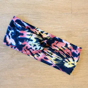 Navy and Rust Tie Dye Knotems Pre-Tied Headwrap Headbands for Women & Girls