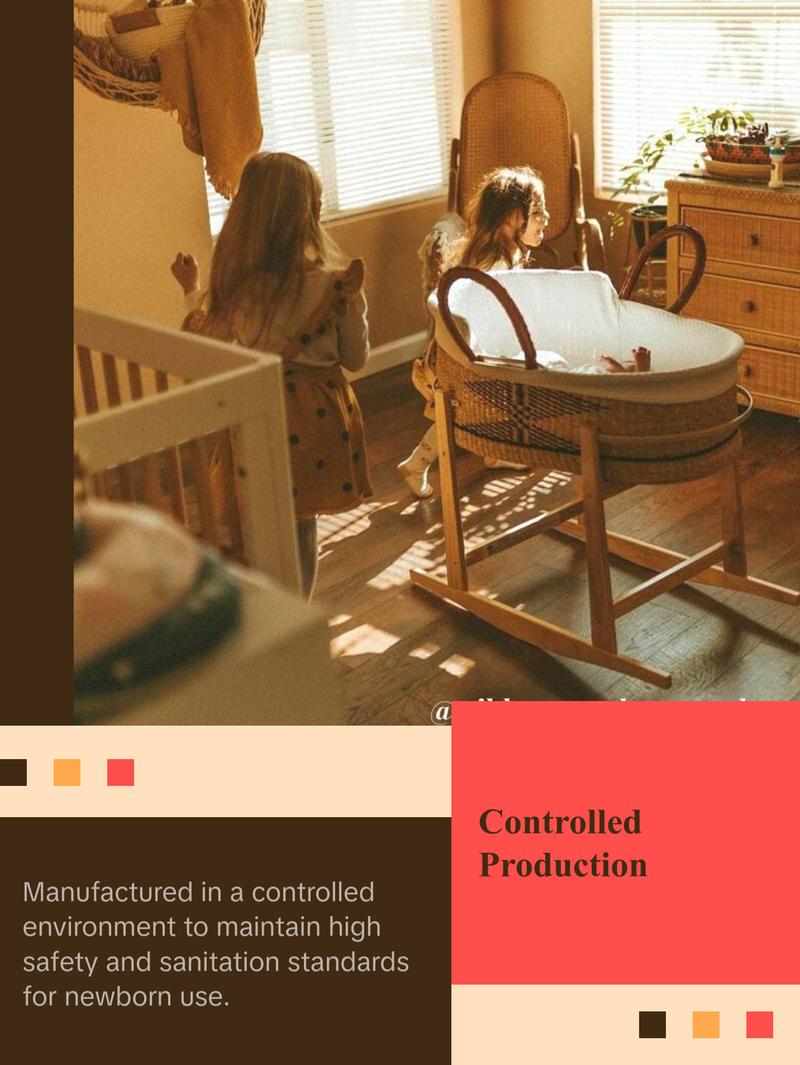 Design Dua Signature Bilia Bassinet - Kente, Safe for Newborn Sleep, Handmade, Sustainable, Comes with Fitted Foam Pad Bedside bassinet