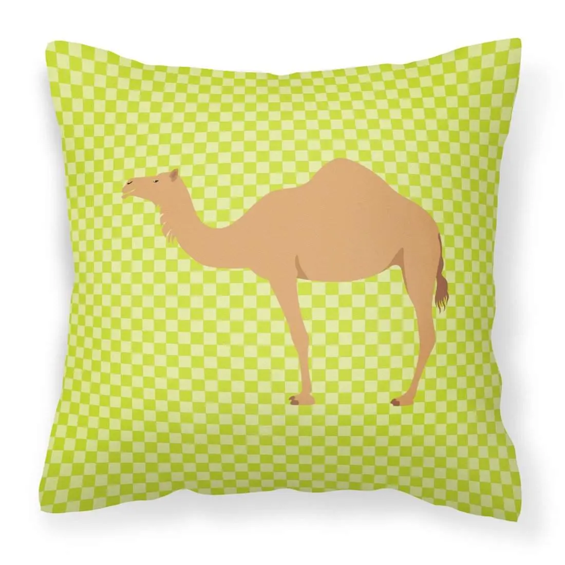 Decorative Arabian Camel Dromedary Animal Pillow, 18x18 in Polyester Fabric, Water Resistant Desert Motif Cushion BB7643PW1818