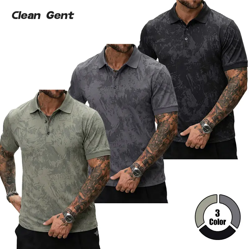 Clean Gent Summer Men’s Casual Sports Short Sleeve Polo Shirt 3-Pack, skin-friendly breathable soft fabric, relaxed fit, button design, stylish minimalist classic style, Father’s Day gift
