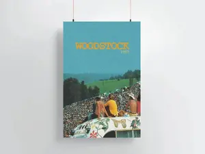1960s Woodstock Vintage Photo Style Poster Music Art