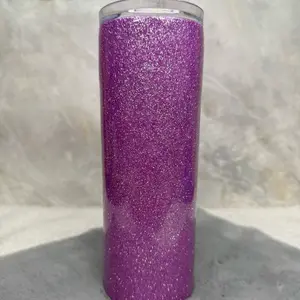 Purple Glitter Tumbler - Sparkling Purple Tumbler with Glitter Finish for Drinks