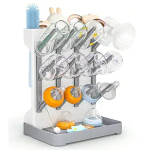 1 Set Baby Bottle Drying Rack: Space Saving Vertical Bottle Dryer Holder - Baby Accessories Storage Stand Organize Brushes Pacifiers On Countertop