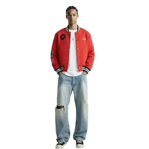 ROJO Waffle Square Pattern Jacket with patches