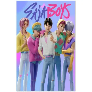 Saja Boys Animated Group Poster with Vibrant Colors