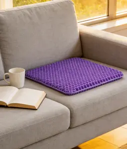 Purple Dual-Layer Breathable Gel Seat Cushion — Relieves Back and Tailbone Pain. An Ergonomic, Cooling Office Chair Pad featuring Anti-Slip and Orthopedic Support — An Ideal Holiday Gift.