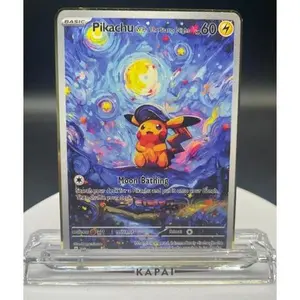 A Piece Of Pika with The Starry Night Metal Card Collectible Gift