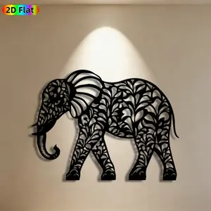 1pc Elephant Metal Wall Art,Elegant Elephant Statue Mural, Ideal Gift for New Year, Easter, Animal Decor Enthusiasts, Weather-Resistant Metal Wall Decor Wall Sculptures, Perfect for Outdoor Garden Fence & Indoor Living Room Wall, Animal Art Enthusiasts
