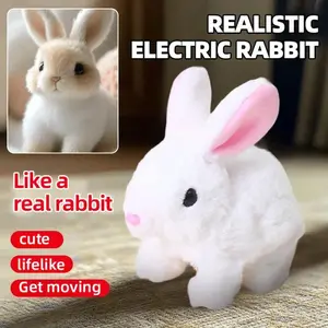 Electric Bunny Doll Plush Simulation Cute Rabbit Interactive Toys Walking Dolls Children's Accompany Birthday Gift