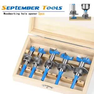 5pc Diameter 15,20,25,30,35mm Adjustable Carbide Drill Bits Hinge Hole Opener Boring Bit Tipped Drilling Tool Woodworking Cutter