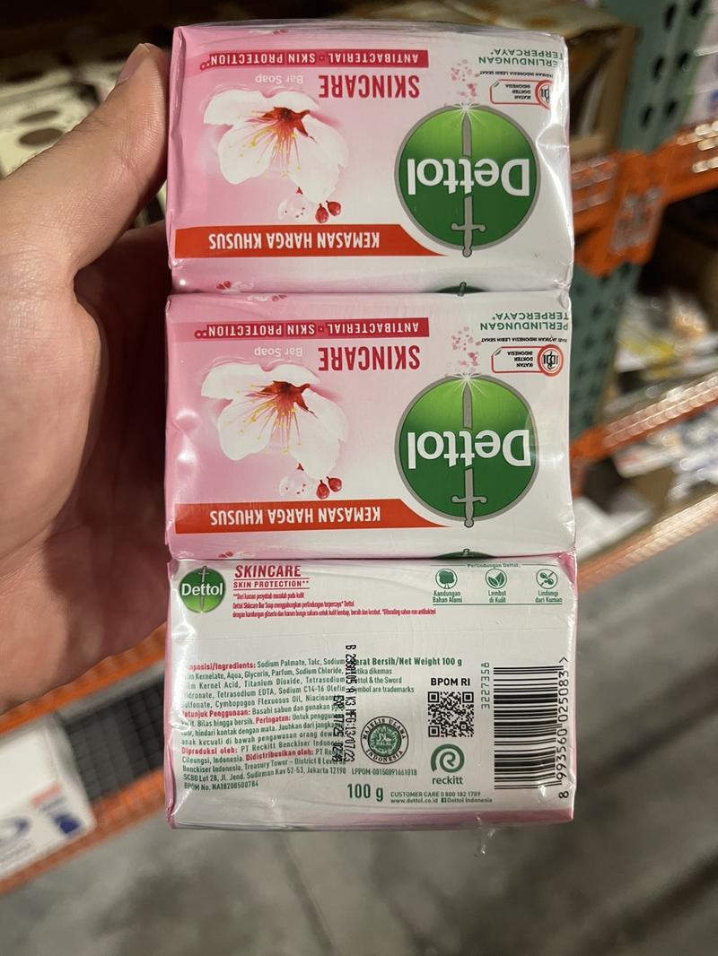 Dettol Skincare Antibacterial Soap Bar, 3.5oz (100g) (Pack of 6) Body Care Body Wash Comfort Cleanser