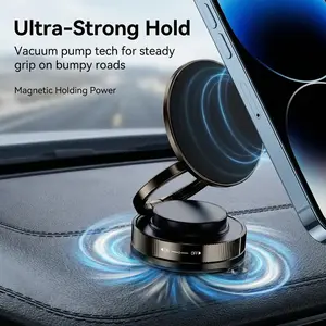 360° Adjustable Vacuum Magnetic Phone Holder, Suction Cup Phone Mount for Magsafe, Portable Cell Phone Holder for Car,Makeup/Gym/Mirror