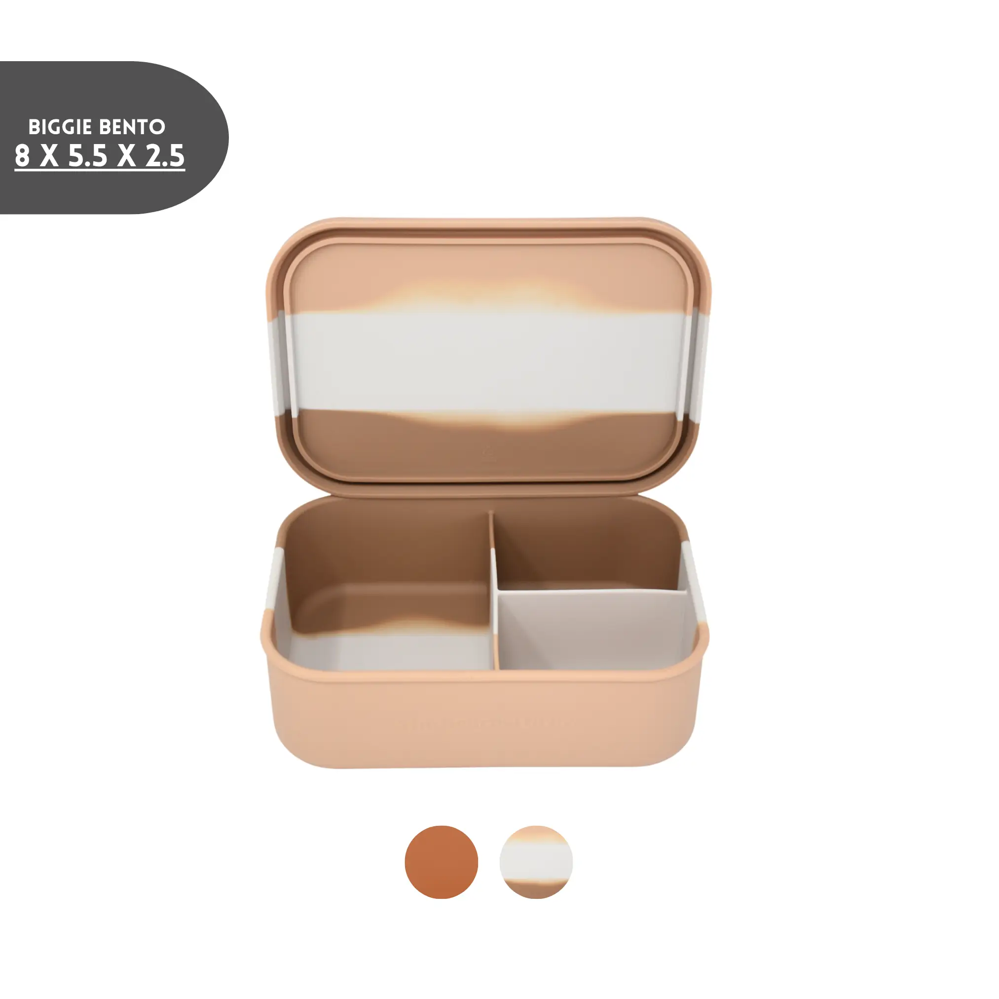 The Dearest Grey Leak Proof Silicone Biggie Bento Box (L) Lid Lunch Boxes