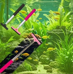 Retractable Multipurpose Aquarium Glass Brush, Fish Tank Cleaning Tool for Algae, Moss and Debris Removal