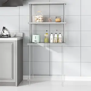 12''x30'' Stainless Steel Double Overshelf Heavy Duty Stainless Steel Double Overshelf with Brackets for Kitchens, Utility Rooms, Storage, Offices & Home