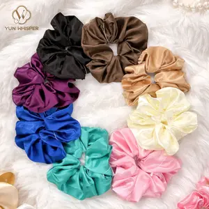 Oversized Silk Satin Hair Scrunchies for Women 4 Pack No Crease No Damage Soft Gentle with Strong Hold for All Hair Types Thick Thin Curly Straight Sleep Everyday Styling