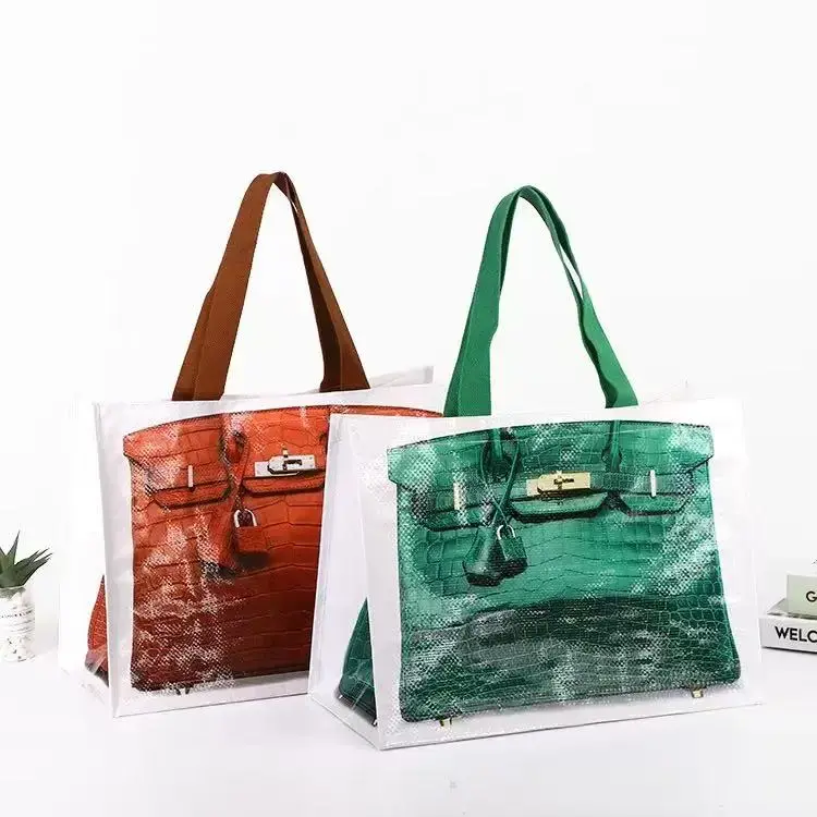 2026 INS blogger's parody creative grocerybags platinum bag remake fashion blogger's same fitness and leisure bag Beach Bag Casual Trendy Bag Casual Tote Bag