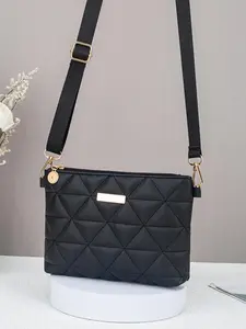 Women's Fashionable Plaid Quilted Crossbody Bag, Casual Versatile Shoulder Bag for Daily Used, Trendy All-match Commuter Bag, Cross Body Bags, Quilted Purse, Fashion Crossbody Handbag, Fashion Purses