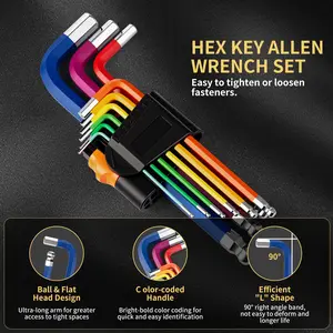 L-Shaped Hex Wrench Set, 9-Piece Multifunctional Hex Wrench Set, Universal Wrench Set for Home, Car, and Mechanical Repairs