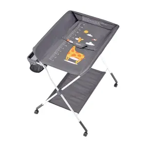 VEVOR Baby Changing Table, Foldable Diaper Change Station with Side Basket, Adjustable Height Changing Table with Lockable Wheels, Multi - Functional Nursery Storage Organizer, GrayHoliday giftsVEVOR Super Brand Day