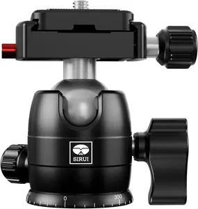 SIRUI Camera Tripod Ball Head, 10KG/22.05lbs Loading Capacity, 360°Panning Base, Aluminum Build Quality, Safety Lock, Universal Mounting Plate for Easy Attachment (B-00K Ball Head)