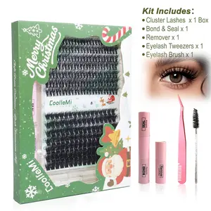 CoolleMi Bloom | 196PCS DIY Lash Clusters Kit | 3D Wispy Natural Feline Look | 10-16mm Mixed Individual Extensions | Waterproof Bond & Seal Full Set | #SummerVibes #GlobalPicks