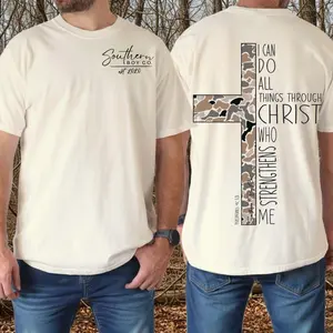 Christ Strengthens Me Boy's Short Sleeve Shirt, Southern Boy Sweatshirt, Country Tee, Father's Day Gift, Dad Hoodie, Daddy Gift, For Husband