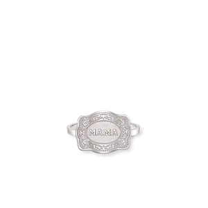 Mini Belt Buckle Ring (Mama) - Silver